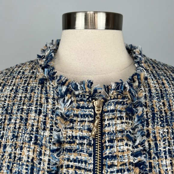 J. McLaughlin Black & White Tweed Open-Front Coat - Picture 6 of 16